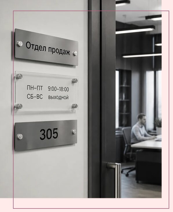 Офисные таблички на дверь в Усинске по цене от 5017 р. | Аванза-Снс